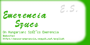 emerencia szucs business card